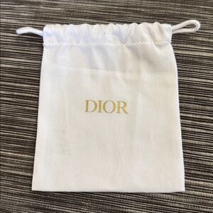 Dior White Pouch with Gold Logo